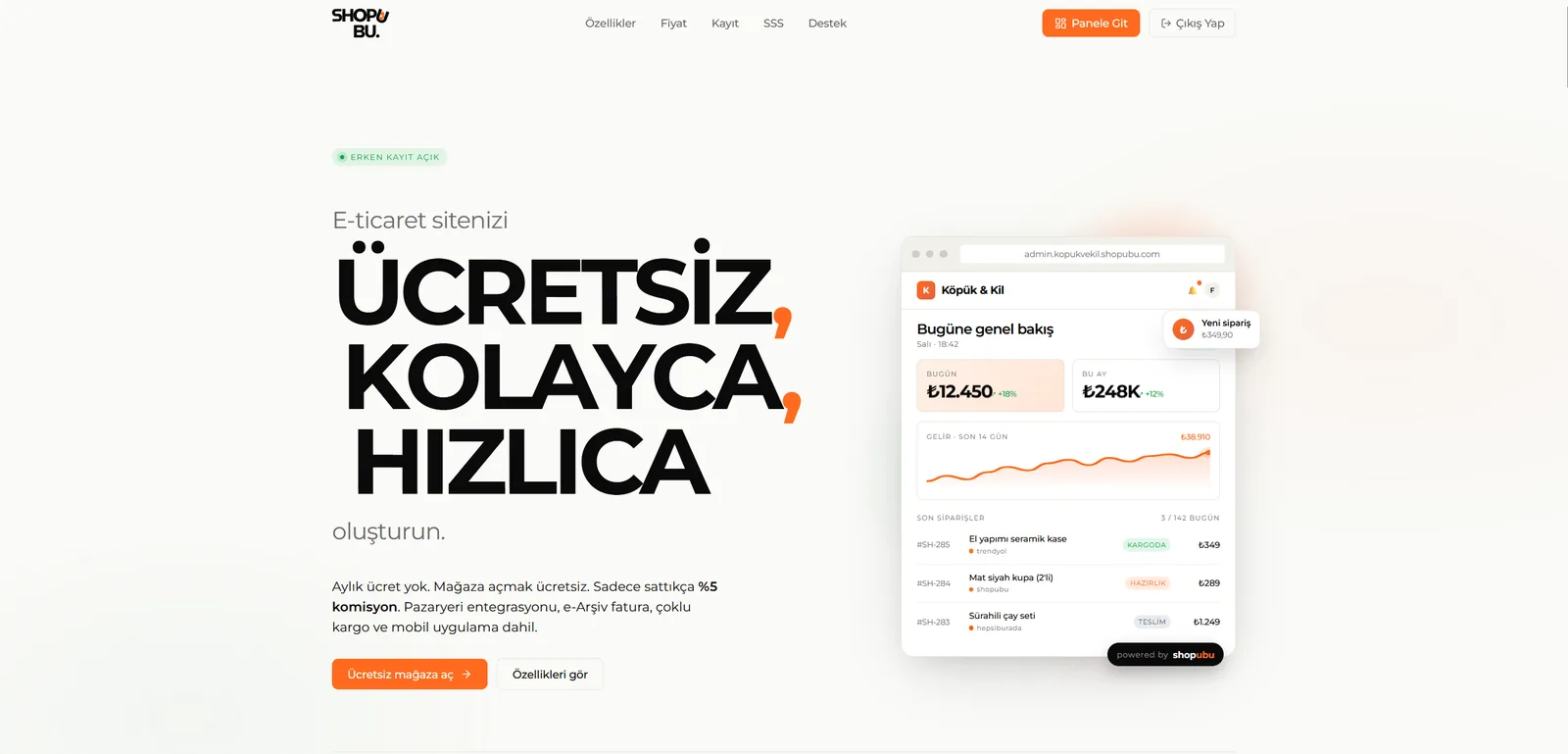 Shopubu — Çok Kiracılı E-Ticaret Platformu ekran görüntüsü